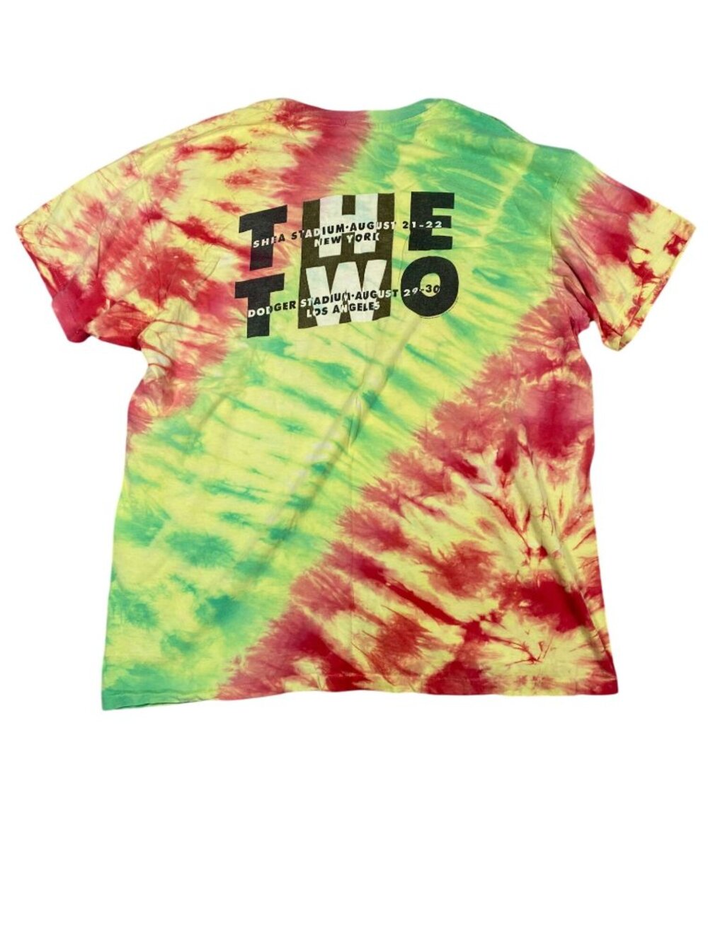 Vintage 1992 Elton John Eric Clapton Tie-Dye Tour T-Shirt 2XL Hanes Graphic Tee - Picture 2 of 6